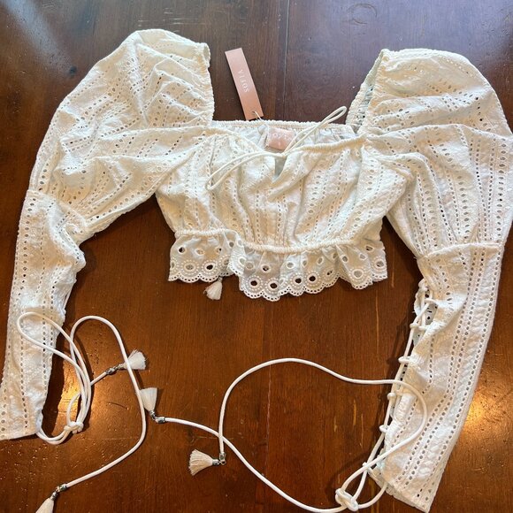 Sofia The Label White Crop Top - Picture 1 of 5